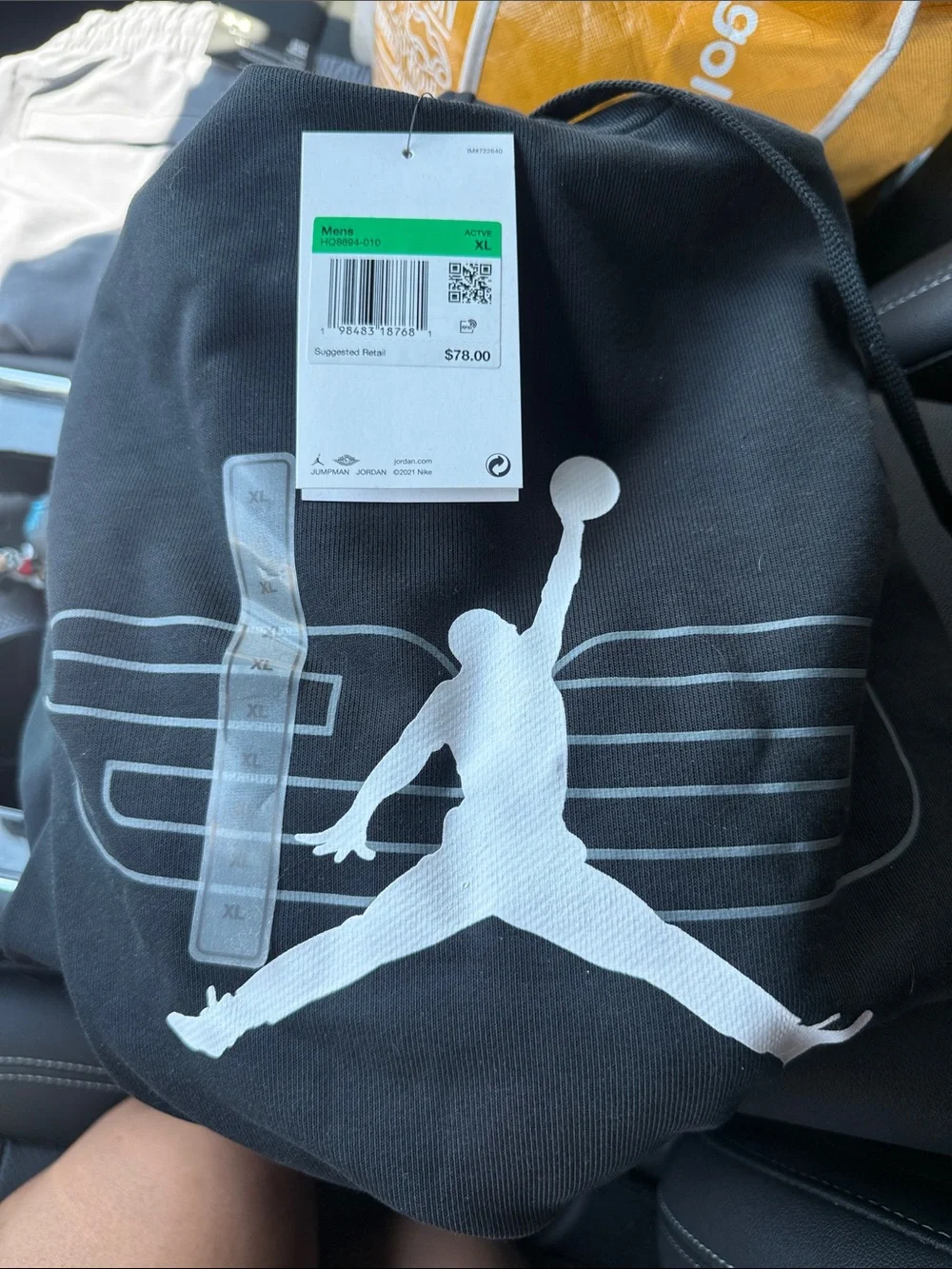 Nike Black Hoodie with White Jumpman Graphic